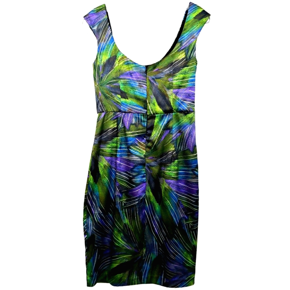 Maggy L Faux Purple/Green Wrap Dress - Picture 4 of 15